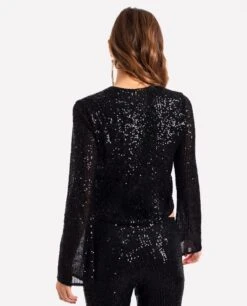 CHAQUETA BEST NIGHT IN... · NEGRO -[品牌] Ventas THE-ARE chaqueta negra lentejuelas lazadas conjunto fiesta mujer the are eci img 2