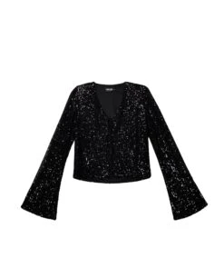 CHAQUETA BEST NIGHT IN... · NEGRO -[品牌] Ventas THE-ARE chaqueta negra lentejuelas lazadas conjunto fiesta mujer the are eci img 5