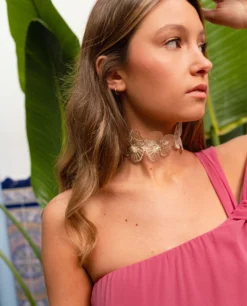 CHOKER JASMINE · BEIGE -[品牌] Ventas THE-ARE chocker beige flores gasa eventos mujer the are 5 scaled