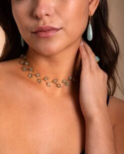 COLLAR ZIGY AVENTURINE · ACERO BAÑO ORO