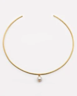 CHOKER SINGLE PEARL · BAÑO ORO