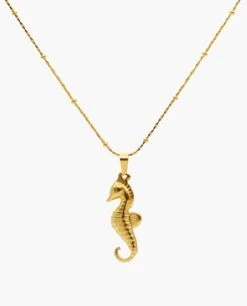COLLAR SEAHORSE · ACERO BAÑO ORO -[品牌] Ventas THE-ARE collar dorado caballito mar cadena mujer the are2