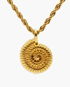 COLLAR SUN SHELL · ACERO BAÑO ORO -[品牌] Ventas THE-ARE collar dorado cadena concha verano mar complementos mujer the are 1