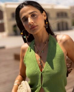 COLLAR SALSA · MULTICOLOR DORADO -[品牌] Ventas THE-ARE collar dorado largo cuentas colores mujer the are 2