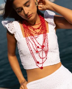 COLLAR MAXI REEF · ROJO -[品牌] Ventas THE-ARE collar largo multitiras cuentas rojo mujer the are 3 scaled