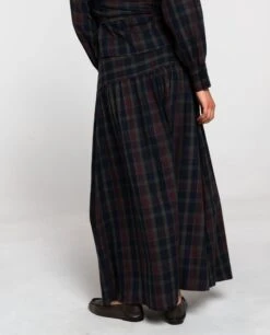 FALDA TALK LATER · CUADROS TARTÁN -[品牌] Ventas THE-ARE falda azul cuadros larga conjunto mujer the are eci img 3