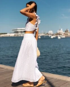 FALDA WISH YOU WERE · BLANCO -[品牌] Ventas THE-ARE falda calada blanca cintura mujer the are 3