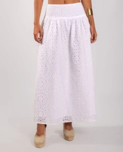 FALDA WISH YOU WERE · BLANCO -[品牌] Ventas THE-ARE falda calada blanca cintura mujer the are eci img 2