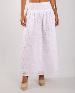 FALDA WISH YOU WERE · BLANCO -[品牌] Ventas THE-ARE falda calada blanca cintura mujer the are eci img 2 scaled