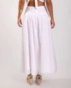 FALDA WISH YOU WERE · BLANCO -[品牌] Ventas THE-ARE falda calada blanca cintura mujer the are eci img 3 scaled