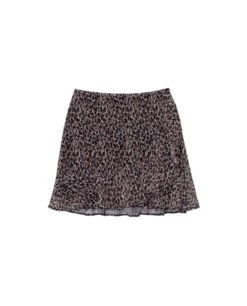 FALDA MANY REASONS · ESTAMPADO -[品牌] Ventas THE-ARE falda corta animal print volantes beige negro volantes conjunto mujer the are eci img 5