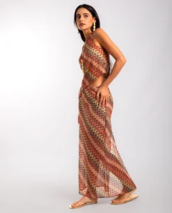 FALDA CORAL SOUL · ESTAMPADO -[品牌] Ventas THE-ARE falda estampada larga brillos conujnto mujer the are eci img 1 scaled