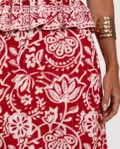 FALDA SUNKISSED DAYS · ESTAMPADO -[品牌] Ventas THE-ARE falda estampada recta roja mujer the are eci img 4