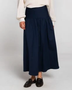 FALDA CITY SPOT · AZUL MARINO -[品牌] Ventas THE-ARE falda larga azul raya diplomatica mujer the are eci img 2