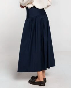 FALDA CITY SPOT · AZUL MARINO -[品牌] Ventas THE-ARE falda larga azul raya diplomatica mujer the are eci img 3