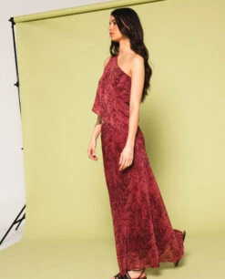 FALDA SUNLIT STROLL · BLUSH -[品牌] Ventas THE-ARE falda larga estampada blush conjunto elegante fiesta mujer the are 4