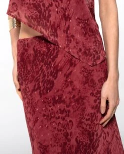 FALDA SUNLIT STROLL · BLUSH -[品牌] Ventas THE-ARE falda larga estampada blush conjunto elegante fiesta mujer the are eci img 4