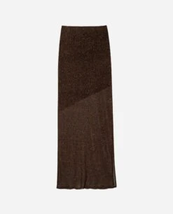 FALDA LAST NIGHT · COBRE -[品牌] Ventas THE-ARE falda midi cobre brillo transparente abertura conjunto fiesta the are eci img 5