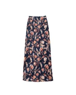 FALDA VEGA · AZUL MARINO -[品牌] Ventas THE-ARE falda midi estampado flores azul conjunto invitada mujer the are eci img 5
