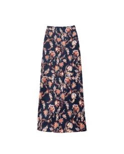 FALDA VEGA · AZUL MARINO -[品牌] Ventas THE-ARE falda midi estampado flores azul conjunto invitada mujer the are eci img 5 scaled