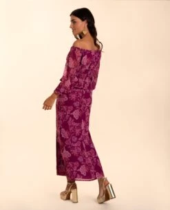 FALDA CARMONA · ESTAMPADO -[品牌] Ventas THE-ARE falda midi estampado flores gasa abertura vuelo total look invitada mujer the are 2