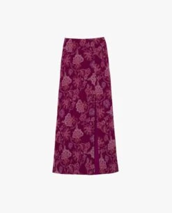 FALDA CARMONA · ESTAMPADO -[品牌] Ventas THE-ARE falda midi estampado flores gasa abertura vuelo total look invitada mujer the are eci img 5