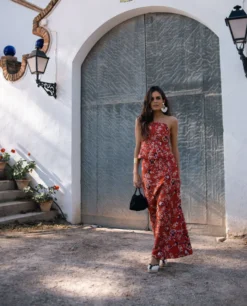 FALDA VEGA · ESTAMPADO -[品牌] Ventas THE-ARE falda midi estampado flores rojo conjunto invitada mujer the are 2 scaled