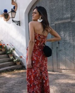 FALDA VEGA · ESTAMPADO -[品牌] Ventas THE-ARE falda midi estampado flores rojo conjunto invitada mujer the are 5