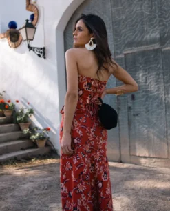 FALDA VEGA · ESTAMPADO -[品牌] Ventas THE-ARE falda midi estampado flores rojo conjunto invitada mujer the are 5 scaled