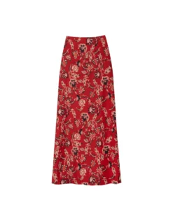 FALDA VEGA · ESTAMPADO -[品牌] Ventas THE-ARE falda midi estampado flores rojo conjunto invitada mujer the are eci img 5 scaled