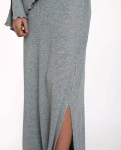 FALDA FREE SPIRIT · GRIS -[品牌] Ventas THE-ARE falda midi punto gris elastico conjunto mujer the are eci img 4