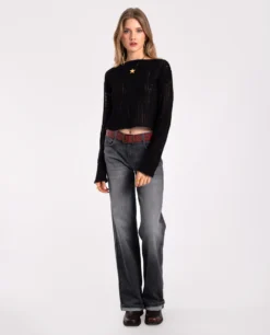 JEANS COOL RIDER · GRIS -[品牌] Ventas THE-ARE jeans gris desgastado anchos rectos mujer the are 4 scaled