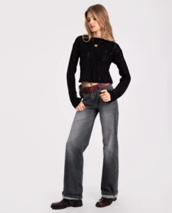 JEANS COOL RIDER · GRIS -[品牌] Ventas THE-ARE jeans gris desgastado anchos rectos mujer the are eci img 1