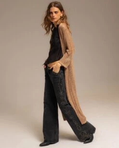 CÁRDIGAN CITY HALO · DORADO -[品牌] Ventas THE-ARE jeans negro detalles metalicos oro plata mujer the are 01 1