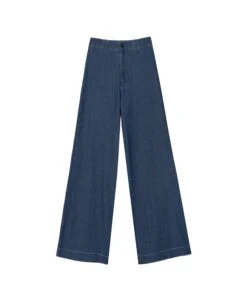 JEANS SUNSET RIDE · DENIM -[品牌] Ventas THE-ARE jeans vaquero oscuro campana talle alto rayas mujer the are eci img 5