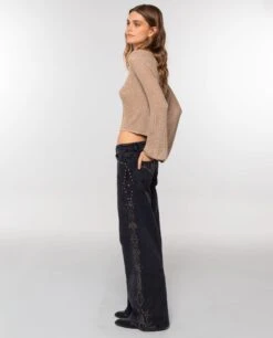 JERSEY SUGAR DUSK · DORADO -[品牌] Ventas THE-ARE jersey dorado manga larga cuello barco mujer the are 1