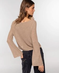 JERSEY SUGAR DUSK · DORADO -[品牌] Ventas THE-ARE jersey dorado manga larga cuello barco mujer the are eci img 2