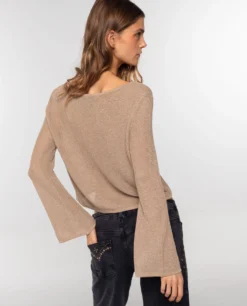 JERSEY SUGAR DUSK · DORADO -[品牌] Ventas THE-ARE jersey dorado manga larga cuello barco mujer the are eci img 2 scaled