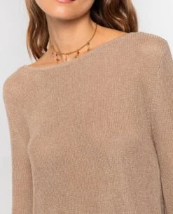 JERSEY SUGAR DUSK · DORADO -[品牌] Ventas THE-ARE jersey dorado manga larga cuello barco mujer the are eci img 3