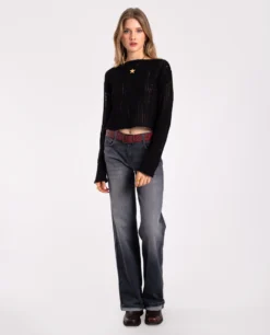 JERSEY MOONLIT · NEGRO -[品牌] Ventas THE-ARE jersey negro punto calado oversized mujer the are eci img 4 scaled