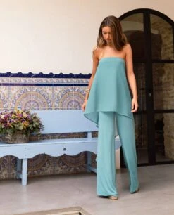 MONO MENCÍA · AZUL -[品牌] Ventas THE-ARE mono azul elegante escote palabra honor mujer the are 1