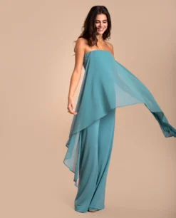 MONO MENCÍA · AZUL -[品牌] Ventas THE-ARE mono azul elegante escote palabra honor mujer the are 5 scaled