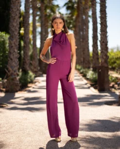 Primera página -[品牌] Ventas THE-ARE mono ciruela gasa cuello drapeado halter invitada mujer the are 2 scaled