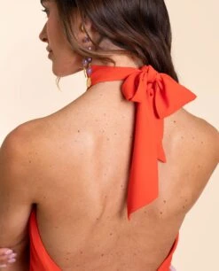MONO JEREZ · CORAL -[品牌] Ventas THE-ARE mono coral cuello halter espalda descubierta lazada palazzo invitada mujer the are 2
