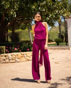 MONO SOFÍA · FRESA -[品牌] Ventas THE-ARE mono fresa punto cuello halter ajustable invitada mujer the are 5