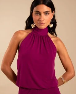 MONO SOFÍA · FRESA -[品牌] Ventas THE-ARE mono fresa punto cuello halter ajustable invitada mujer the are eci img 4