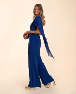 MONO TRIANA · AZUL COBALTO -[品牌] Ventas THE-ARE mono largo azul cobalto palabra honor punto multiposicion gasa palazzo eventos mujer the are 6