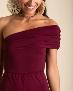 MONO MRS. BENAISA · BURDEOS -[品牌] Ventas THE-ARE mono largo burdeos asimetrico mujer the are eci img 4