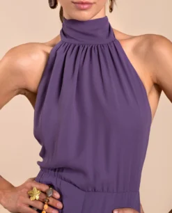 MONO JEREZ · LAVANDA -[品牌] Ventas THE-ARE mono lavanda cuello halter espalda abierta palazzo eventos mujer the are eci img 4 scaled