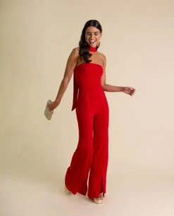 MONO MRS. BARREDA · ROJO -[品牌] Ventas THE-ARE mono rojo palabra honor mujer the are